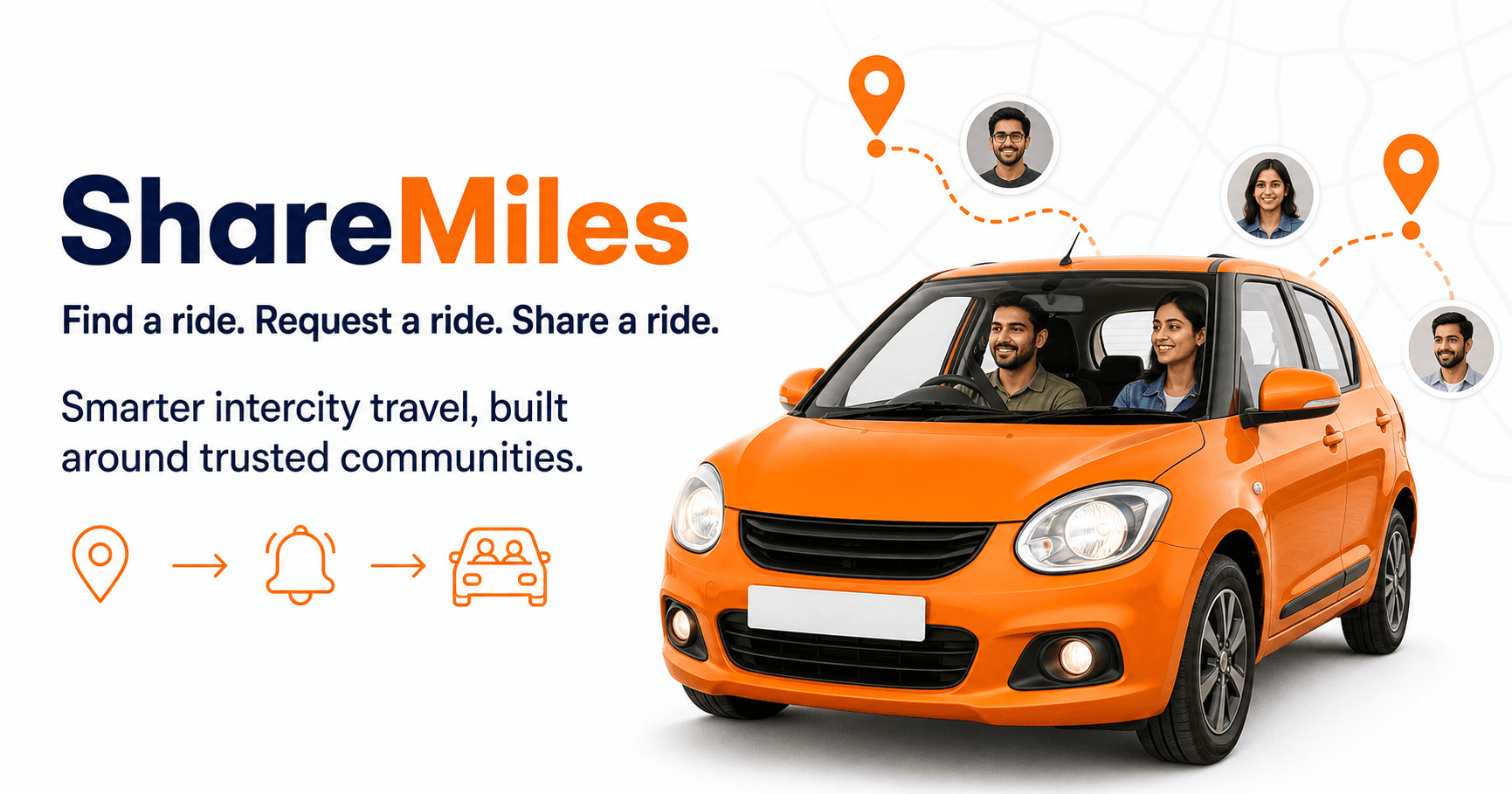 ShareMiles — share empty seats on intercity rides.